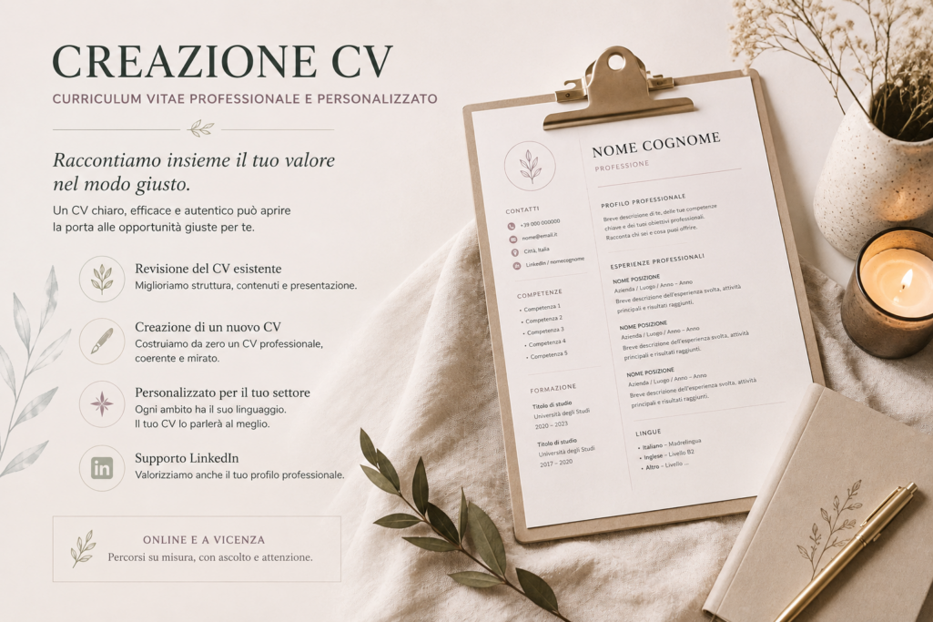 Servizio di creazione curriculum vitae professionale online e a Vicenza